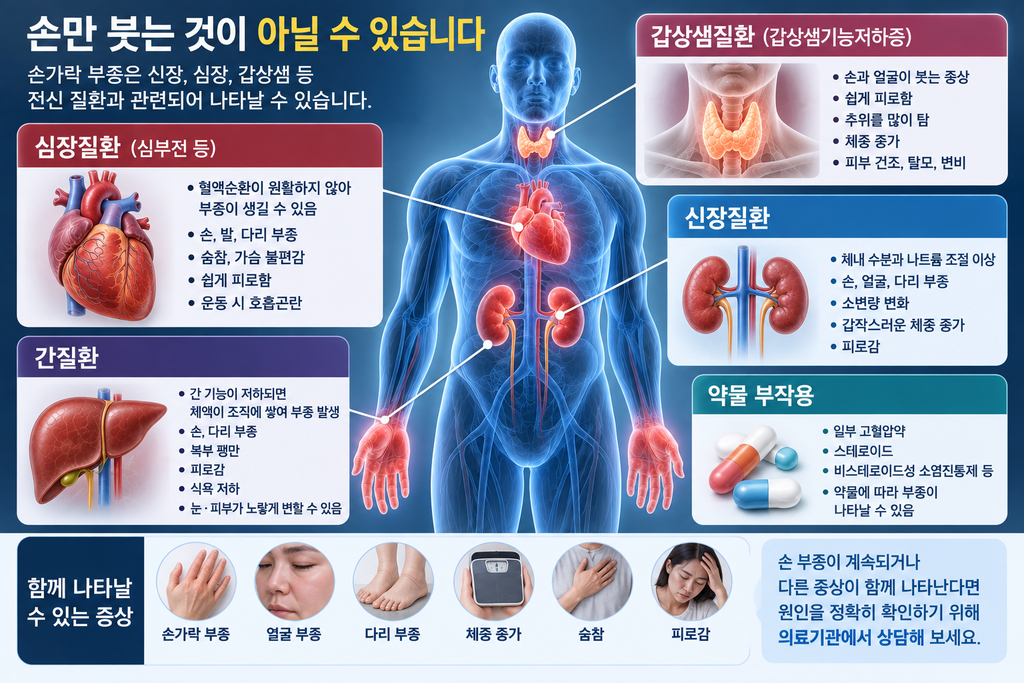 자고 일어나면 손가락이 퉁퉁 붓는 이유|아침 손 부종 그냥 넘겨도 될까? 원인