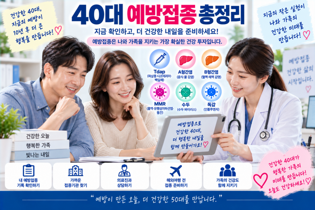 40대인데 예방접종 또 필요할까?|놓치기 쉬운 성인 백신 체크리스트 제목