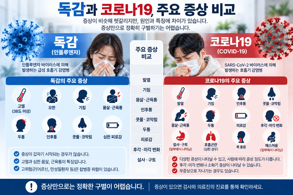 열나고 몸살까지… 독감일까 코로나일까?|증상으로 구별할 수 있을까 증상